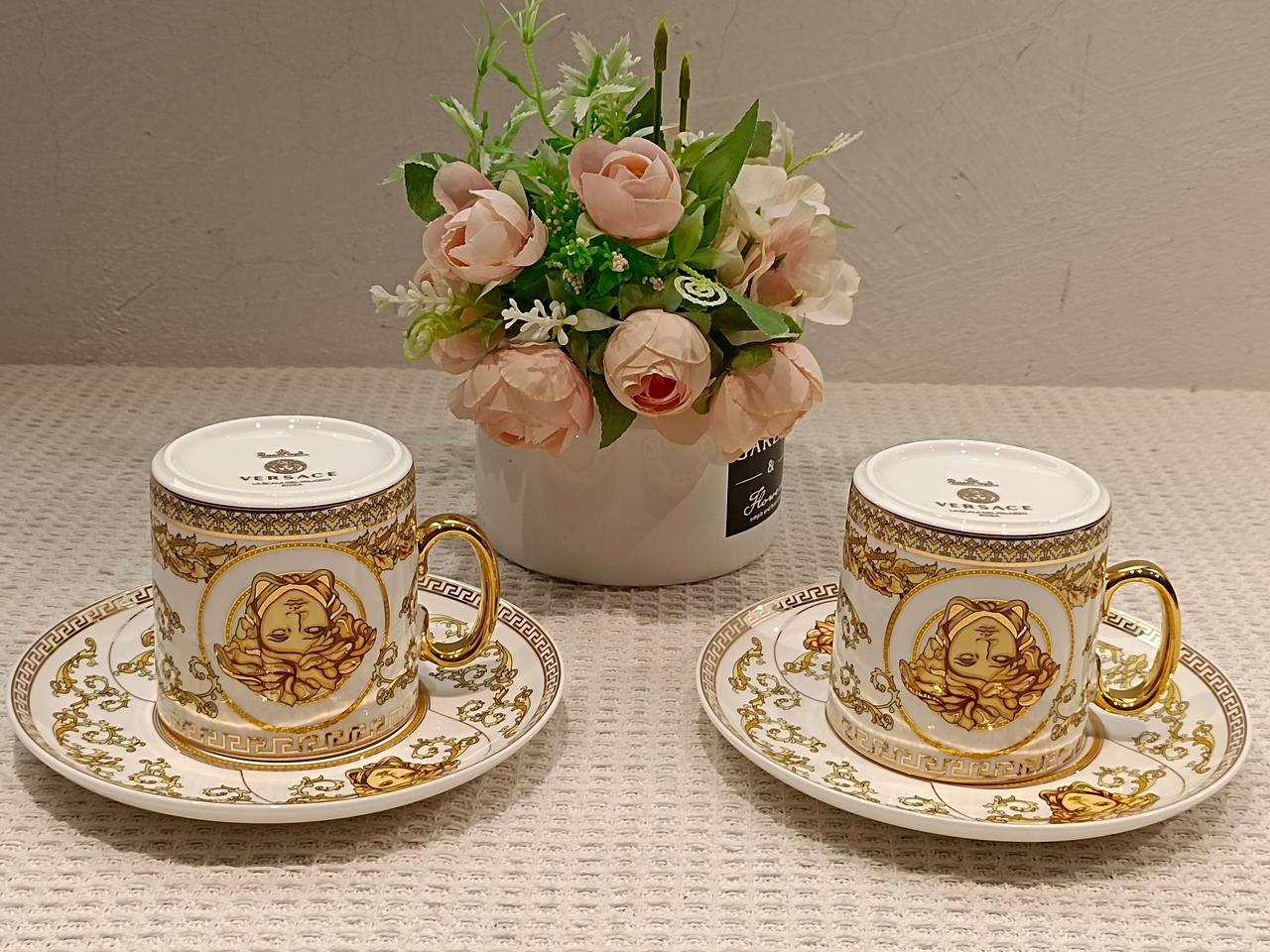 Versace Tea set of two cups many colors available